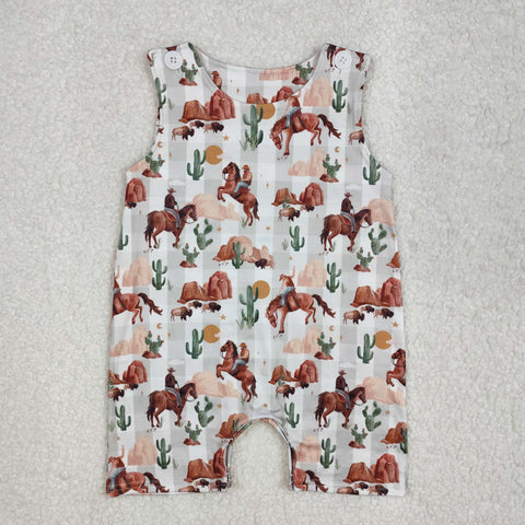 SR2538  baby boy clothes cowboy boy summer romper