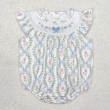 RTS girl summer clothes bow embroidery girl summer matching clothing