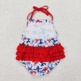 SR2591   baby girl clothes bows girl 4th of July patriotic summer bubble