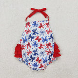 SR2591   baby girl clothes bows girl 4th of July patriotic summer bubble