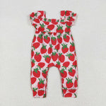 SR2597  baby girl clothes strawberry girl summer romper