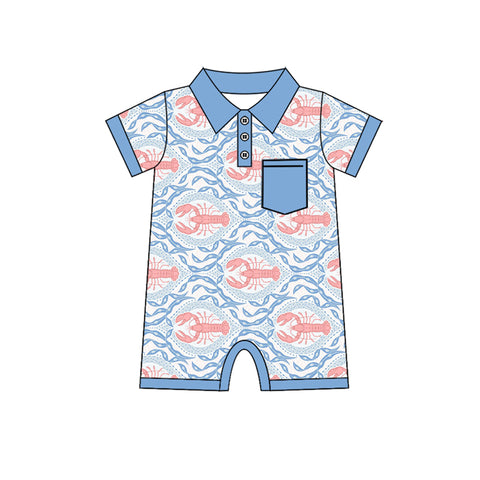 SR2614 pre-order baby boy clothes crayfish boy summer romper-2025.1.27