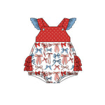 SR2618 pre-order baby girl clothes floral girl 4th of July Patriotic summer bubble-2025.1.27