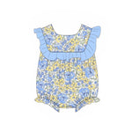 SR2628 pre-order baby girl clothes blue floral toddler girl summer bubble-2025.1.30