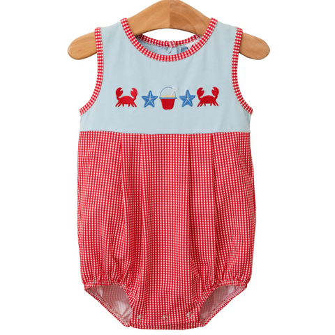 SR2633 pre-order baby boy clothes crab boy summer romper-2025.1.30