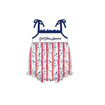 SR2636 pre-order baby girl clothes star toddler girl 4th of July patriotic summer bubble-2025.1.30