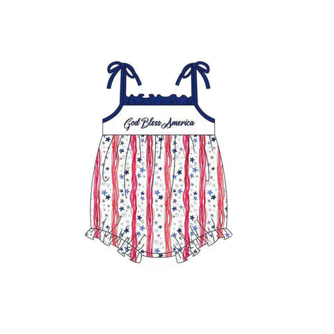 SR2636 pre-order baby girl clothes star toddler girl 4th of July patriotic summer bubble-2025.1.30