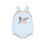 SR2641 pre-order baby boy clothes cartoon dog toddler boy 4th of July patriotic summer bubble-2025.1.30