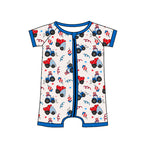 SR2642 pre-order baby boy clothes  truck toddler boy 4th of July patriotic summer bubble-2025.1.30