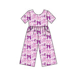 SR2643 pre-order baby girl clothes purple bows girls summer jumpsuit-2025.1.31