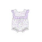 SR2666 pre-order baby girl clothes purple floral toddler girl summer bubble-2025.2.4