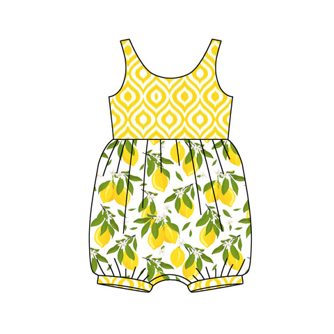 SR2676 pre-order baby girl clothes lemon toddler girl  summer romper-2025.2.7