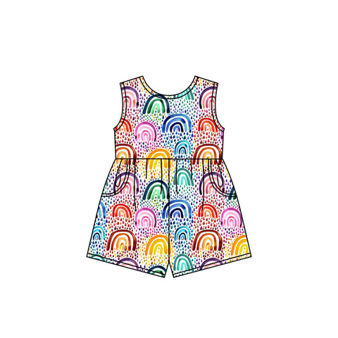 SR2696 pre-order baby girl clothes rainbow toddler girl summer romper-2025.2.10