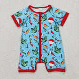SR2707  baby boy clothes fishing toddler boy summer romper