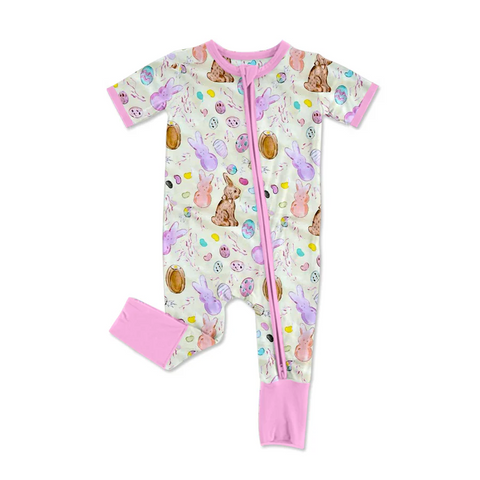 SR2712  pre-order baby girl clothes rabbit  toddler girl easter summer romper-2025.2.12