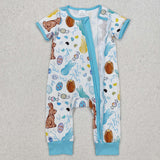 SR2713 baby boy clothes rabbit  toddler boy easter summer romper
