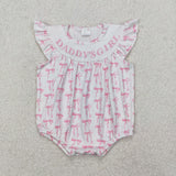 RTS girl summer clothes pink bow fathers day daddys girl girl summer matching clothing