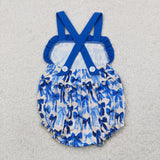 SR2919 baby girl clothes blue bows girl summer bubble