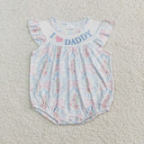 RTS Matching kids clothing embroidery I love daddy print clothing baby summer clothing-2026.4.20