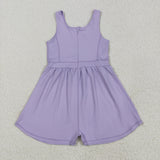 SR3020   baby girl clothes purple girls summer jumpsuit yoga clothes