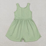 SR3021  baby girl clothes green girls summer jumpsuit yoga clothes
