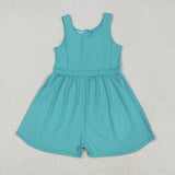 SR3023   baby girl clothes blue girls summer jumpsuit yoga clothes