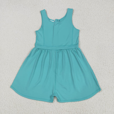 SR3023   baby girl clothes blue girls summer jumpsuit yoga clothes