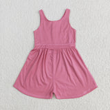 SR3024  baby girl clothes pink girls summer jumpsuit yoga clothes