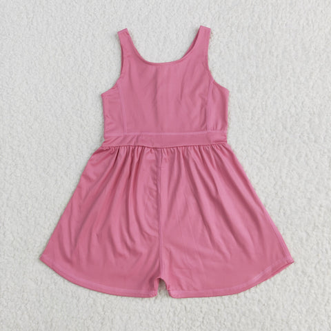 SR3024  baby girl clothes pink girls summer jumpsuit yoga clothes