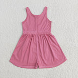 SR3024  baby girl clothes pink girls summer jumpsuit yoga clothes