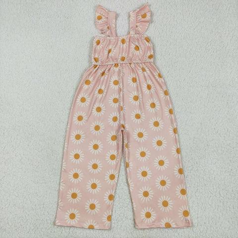 SR3052   baby girl clothes sunflower girl summer  jumpsuit