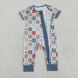 SR3098   baby boy clothes cowboy boy summer romper