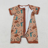 SR3155   baby boy clothes cowboy toddler boy summer romper