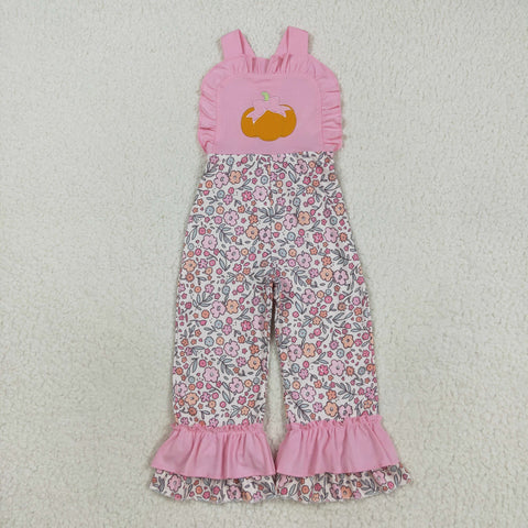 SR3176   baby girl clothes embroidery pumpkin girl summer  jumpsuit