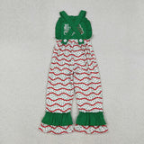 SR3178   baby girl clothes embroidery tis the season girl christmas summer  jumpsuit