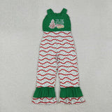 SR3178   baby girl clothes embroidery tis the season girl christmas summer  jumpsuit