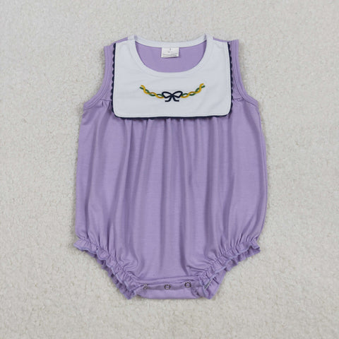SR3235  baby girl clothes embroidery bows girl mardi gras summer bubble