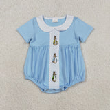 RTS Matching kids clothing embroidery bunny print clothing baby easter summer clothing-2026.3.30