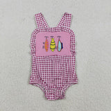 RTS kids matching clothing embroidery fishing print clothing baby summer clothing-2025.12.23