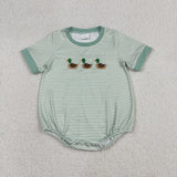 RTS kids matching clothing embroidery mallard print clothing baby boy summer clothing-2025.12.26