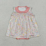 SR3934   baby girl clothes flower print toddler girl summer bubble