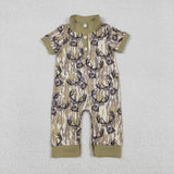 SR3635   baby boy clothes  deer boy summer romper