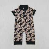 SR3637  baby boy clothes hunting boy summer romper