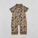 RTS kids matching clothing hunting camo print clothing baby boy summer romper-2026.1.16