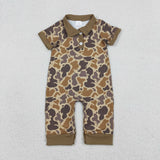 RTS kids matching clothing hunting camo print clothing baby boy summer romper-2026.1.16