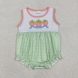 RTS kids matching clothing embroidery strawberry print clothing girl summer clothing-2025.1.9