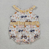 RTS  Matching clothing kids farm life print baby girl summer clothing-2026.5.11