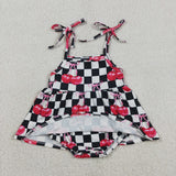 SR3854   baby girl clothes cherry print toddler girl summer bubble
