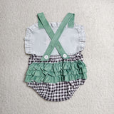 SR3866   baby girl clothes embroidery farm animal print toddler girl summer bubble