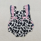 SR3898   baby girl clothes cow bows newborn girl summer bubble